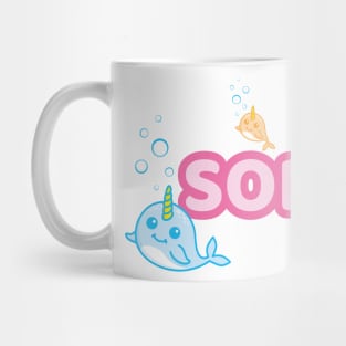 Personalised 'Sophia' Narwhal (Sea Unicorn) Design Mug